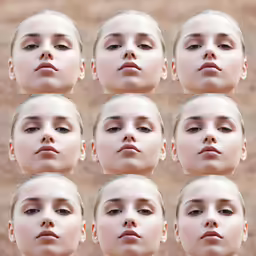a picture of many different faces from the head to the head