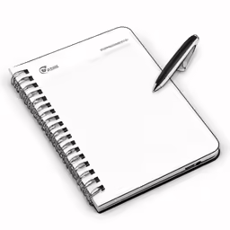 a notepad and pen are on top of a notebook