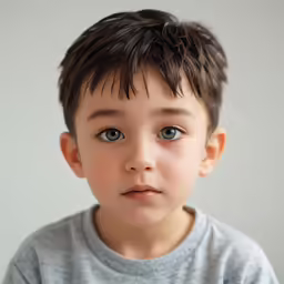 a young boy posing for a photo for the camera