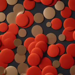 several circular and circular objects that are grouped together