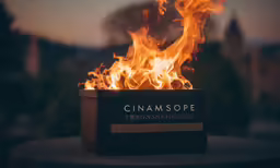 a fire that is sitting in the middle of a round