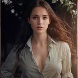 a beautiful young woman with long red hair