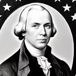 black and white photograph of thomas monroe with stars