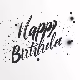 an illustration of happy birthday written on a white background