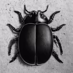 a bug is laying on the ground on a tile