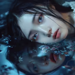 a beautiful young lady with brown eyes and dark hair,an artistic image of a beautiful young woman