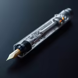 a fountain pen sitting on top of a table