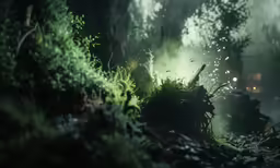 a group of trees sitting on top of a forest