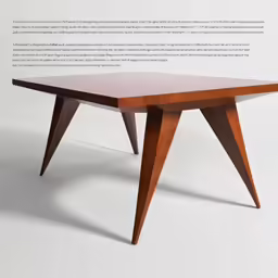 a wood table sitting on top of a white table