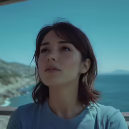 a woman looking away from the camera