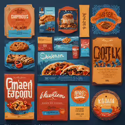 some different type of business cards with logos,some type of food advertisement design for the company