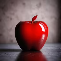 an apple that is sitting on a table