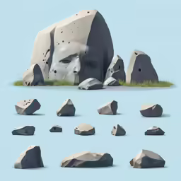 a large rock that is set on top of grass