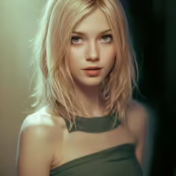 a beautiful blond haired woman with blue eyes
