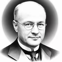 a black and white photo of a man wearing glasses