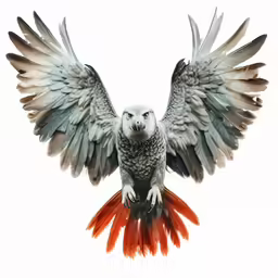 an owl with the wing extended while standing
