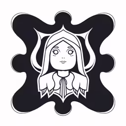 an image of a nun icon in black and white