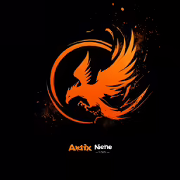 a red and yellow graphic design on a black background