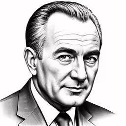 an old drawing of a man in a suit