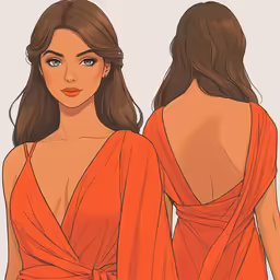 an illustration of a woman with her breasts wrapped