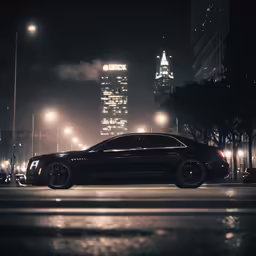 the cars are driving down the street with fog