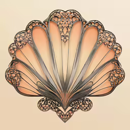 a large art deco - nouveau fan like light fixture