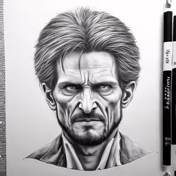 the poster of wolverine in pencil