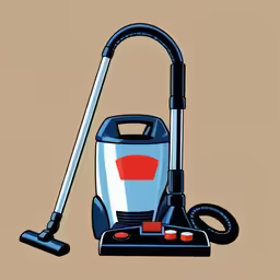 a black vacuum cleaner sitting on top of a brown floor