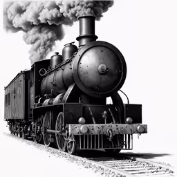 a drawing of a train on the tracks