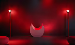 three lamps, one light on and the other red