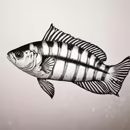 a large fish in the air by itself