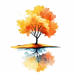 a painted picture of a tree with no leaves