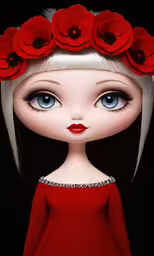 a white hair girl with flowers around her head