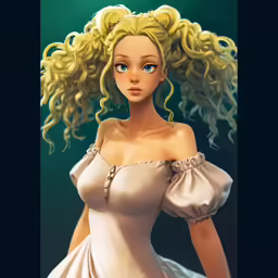 a painting of a woman in a white dress