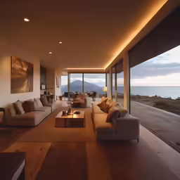 the interior of a modern looking living room