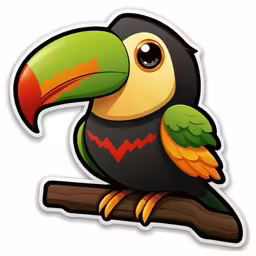 a sticker with a bird on it