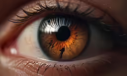 the view of an eye is reflected in another eye