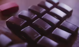 chocolates and crepe paper on a table