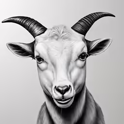 an animal with very large, long horns looks at the camera