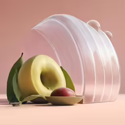 the bowl and fruit are near an apple
