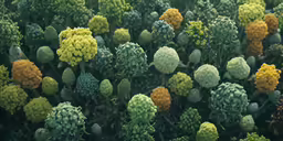 a field of colorful flower with many different colors