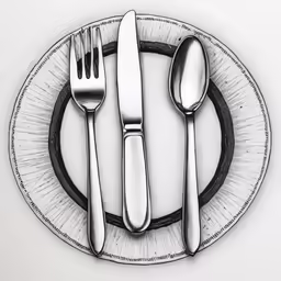 the knife, fork, and spoon are placed on the plate