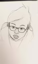a black and white drawing of a woman