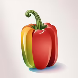 red and yellow peppers on a light background