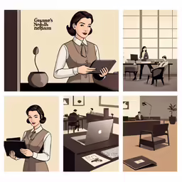 woman in office on the computer screen