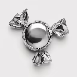 a decorative object is shown in silver