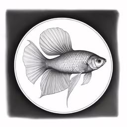 black and white fish in a bowl on a plate