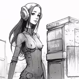a character is standing in front of a post