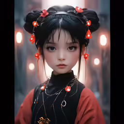 a young girl is dressed in asian fashion
