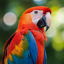 this colorful bird is perched on the limb of a tree